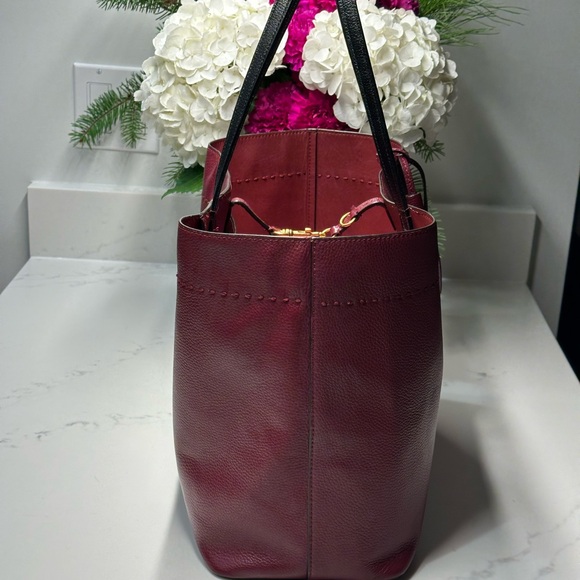 Tory Burch McGraw Imperial Leather Tote Garnet - Picture 6 of 15